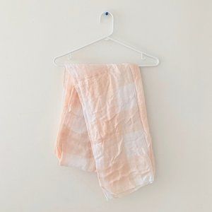 3/$20 Peach White Plaid Large Scarf Silver